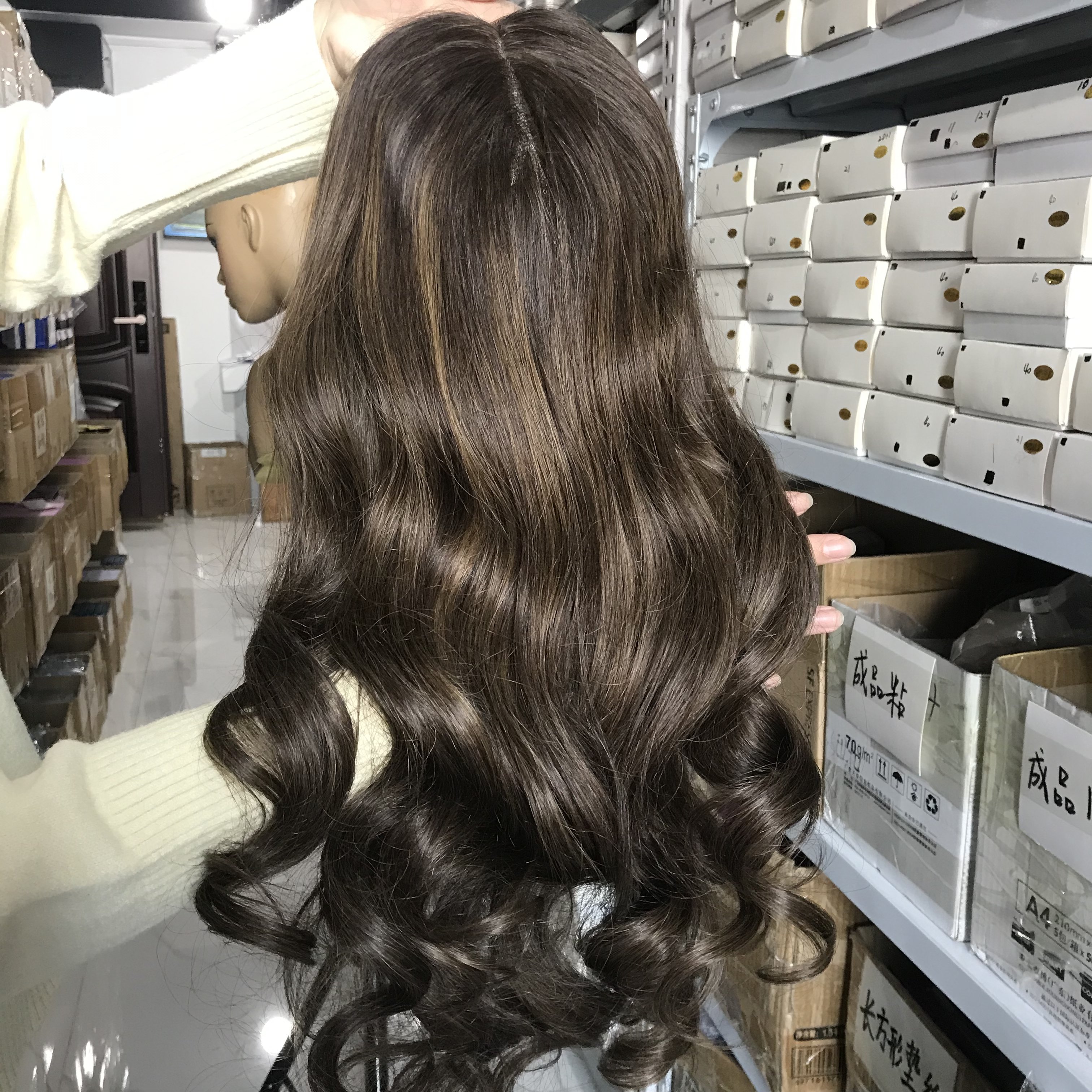 Hot Selling Brown Highlight Transparent 13*6 Lace Front Wig with Dark Root Double Drawn Balayage Cuticle Aligned Human Hair Wigs