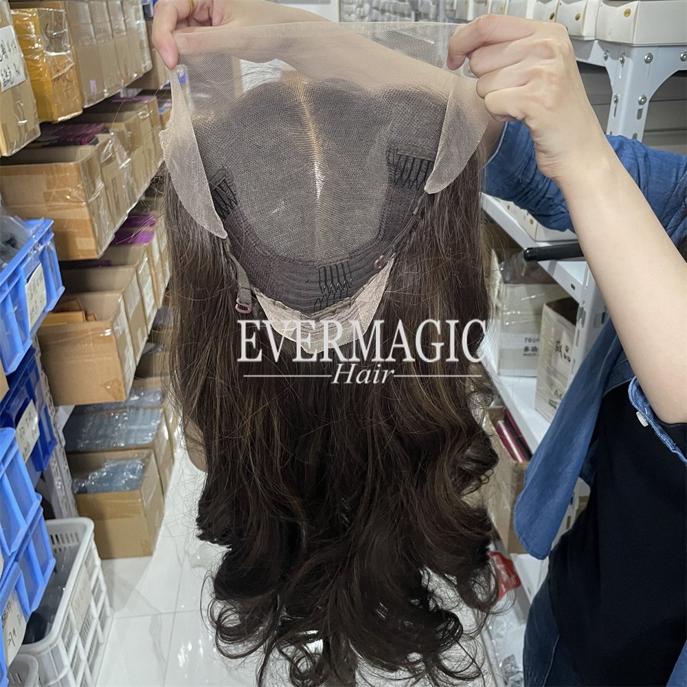 Hot Selling Brown Highlight Transparent 13*6 Lace Front Wig with Dark Root Double Drawn Balayage Cuticle Aligned Human Hair Wigs