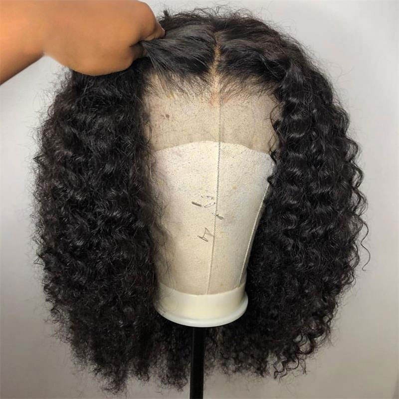 Wholesale 150% 180% Hd Lace Frontal Bob Human Hair Wigs Curly Bob Pre-plucked Lace Front Wigs For Black Women