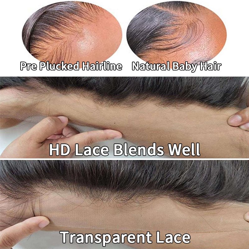Wholesale Brazilian 12A Virgin Raw Straight 13x4 Front Wig Pre Plucked HD Frontal Double Drawn Human Hair Wig
