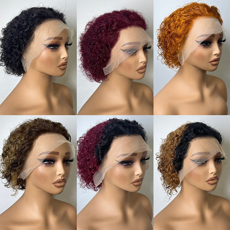 Natural Human Hair Wigs Short Pixie Cut Wig Human Hair 13*4 Lace Frontal Wigs Human Hair For Beauty Women