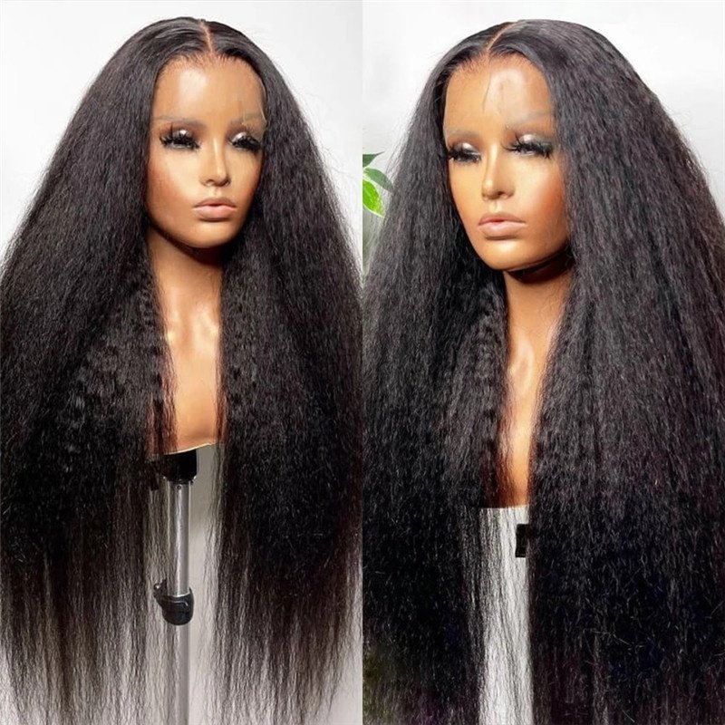 360 Lace Frontal HD Human Hair Wigs Yaki Straight Wig 360 Full Lace Kinky Straight Wigs Human Hair Lace Front Brazilian