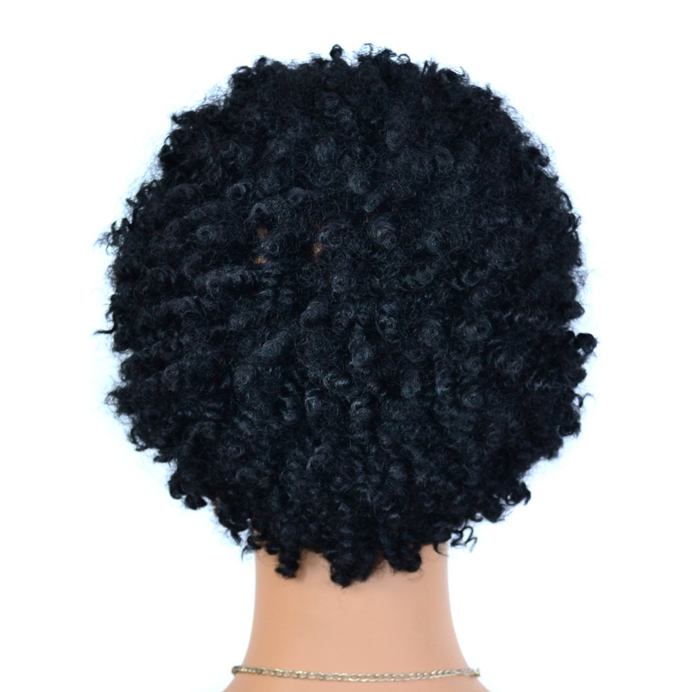 Short Curly Wigs For Black Women Cheap Pixie Cut Short Human Hair Wigs Non Lace Wig Machine Made Black Color Brazilian Hair