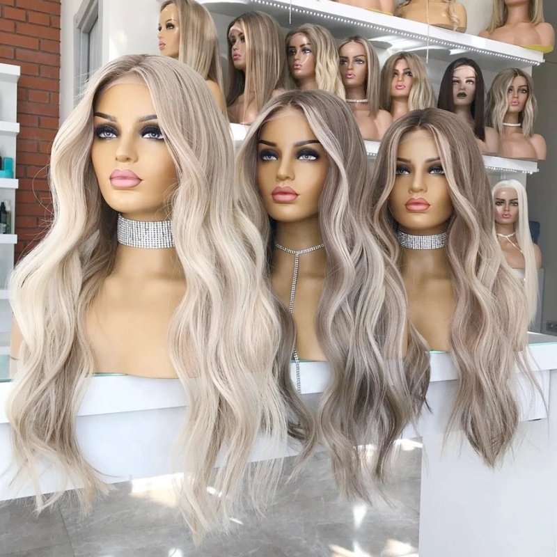 Top Quality Transparent High-end ash blonde human hair wigs No Shedding No Tangle Natural Hairline jewish kosher ful lace wig