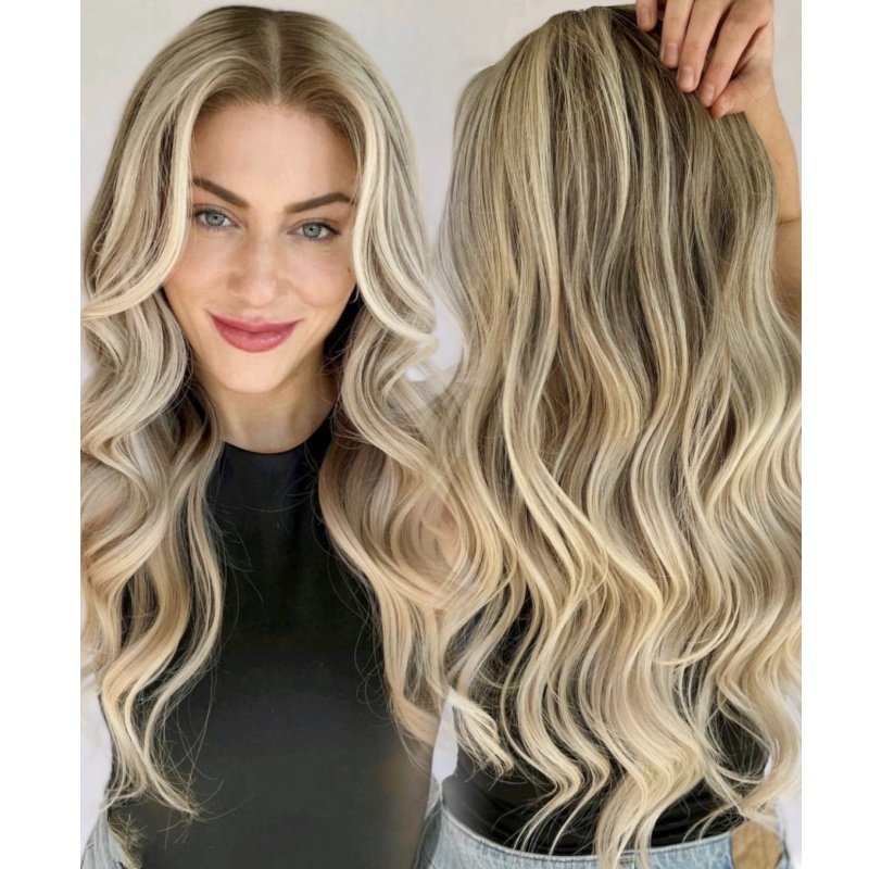 Top Quality Transparent High-end ash blonde human hair wigs No Shedding No Tangle Natural Hairline jewish kosher ful lace wig