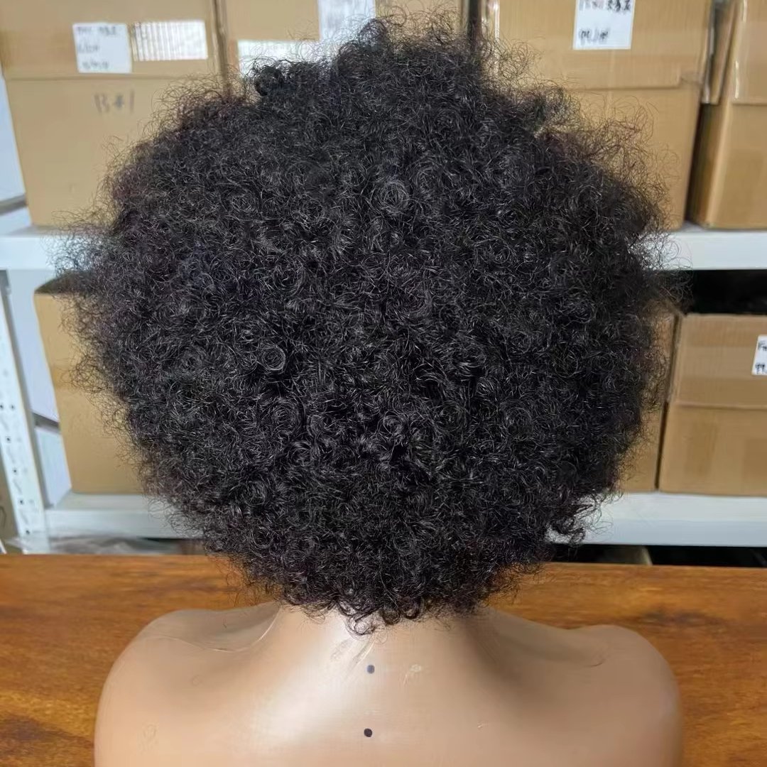 Cheap High Puff Afro Kinky Curly Wig Full Frontal 13x4 Short Bob Lace Front Wig Glueless Short Pixie Cut Natural Human Hair Wigs