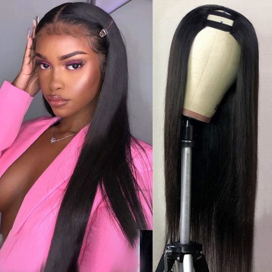 10A Peruvian U Part Human Hair Wigs, Silky Straight Body Wave Hair Vendors Human Hair Extension Clip in U Part Wig