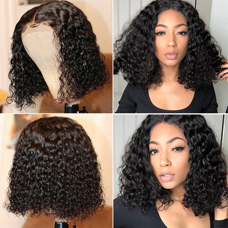 Mink Peruvian Virgin Short Bob Deep Wave Lace Front Wig Full Lace Human Hair Wig For Black Women Hd Lace Frontal Wig Pre Plucked