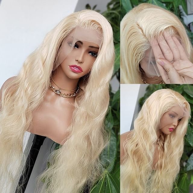 DKL 13x4 613 Honey Blonde Human Hair Wigs Transparent Remy Brazilian 13x6 Color Lace Frontal Wig For Women 8- 40 Inch