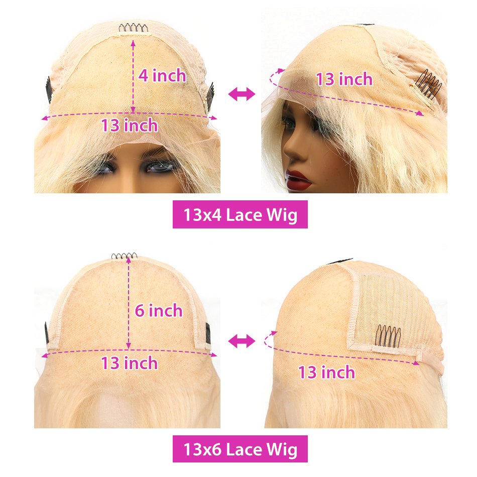 DKL 13x4 613 Honey Blonde Human Hair Wigs Transparent Remy Brazilian 13x6 Color Lace Frontal Wig For Women 8- 40 Inch