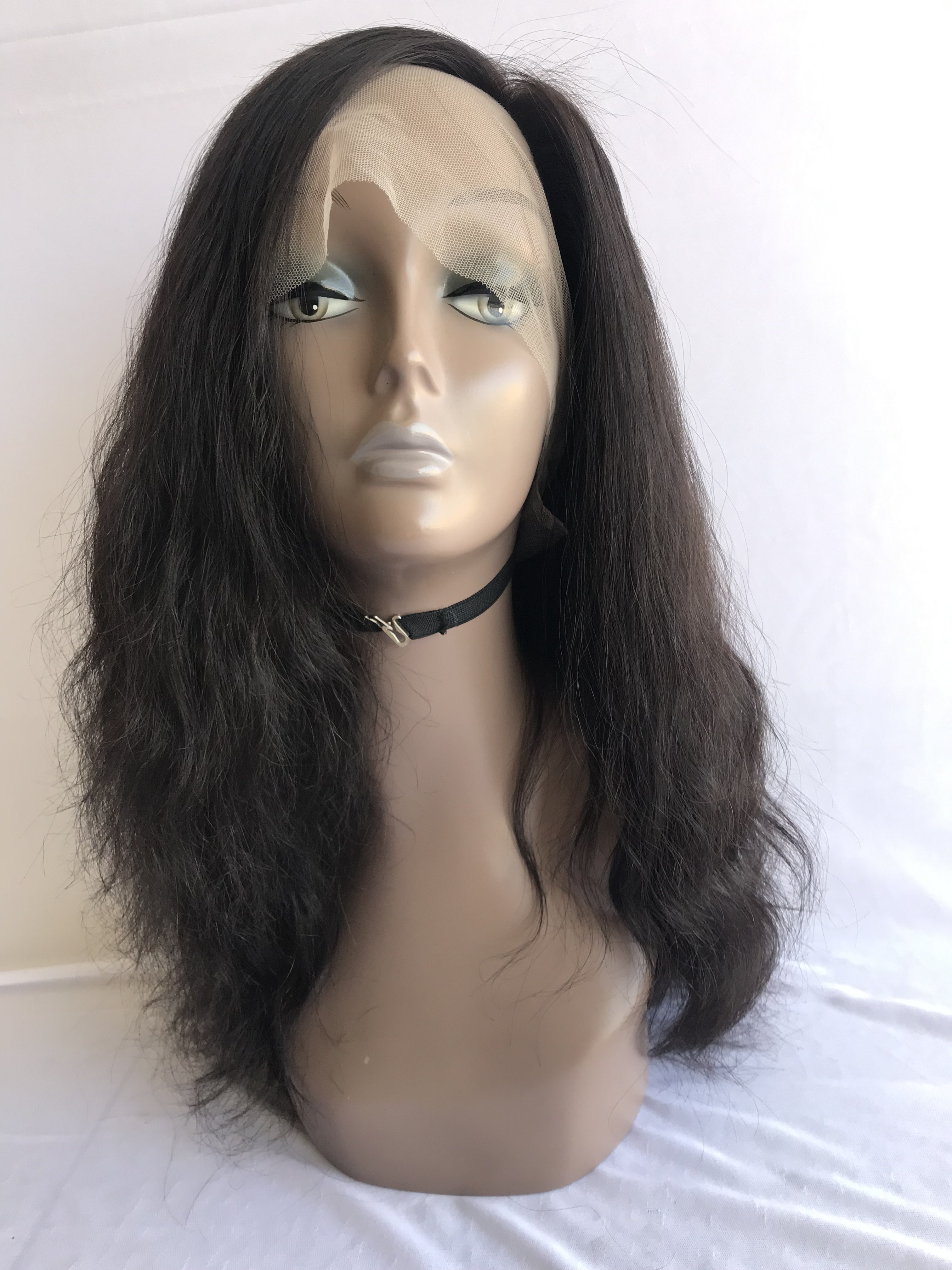 Top Premium Quality Wholesales Indian Vendor Raw Indian Temple Remy Virgin 18'' Natural Wave 360 Full Lace Wig With 180% Density