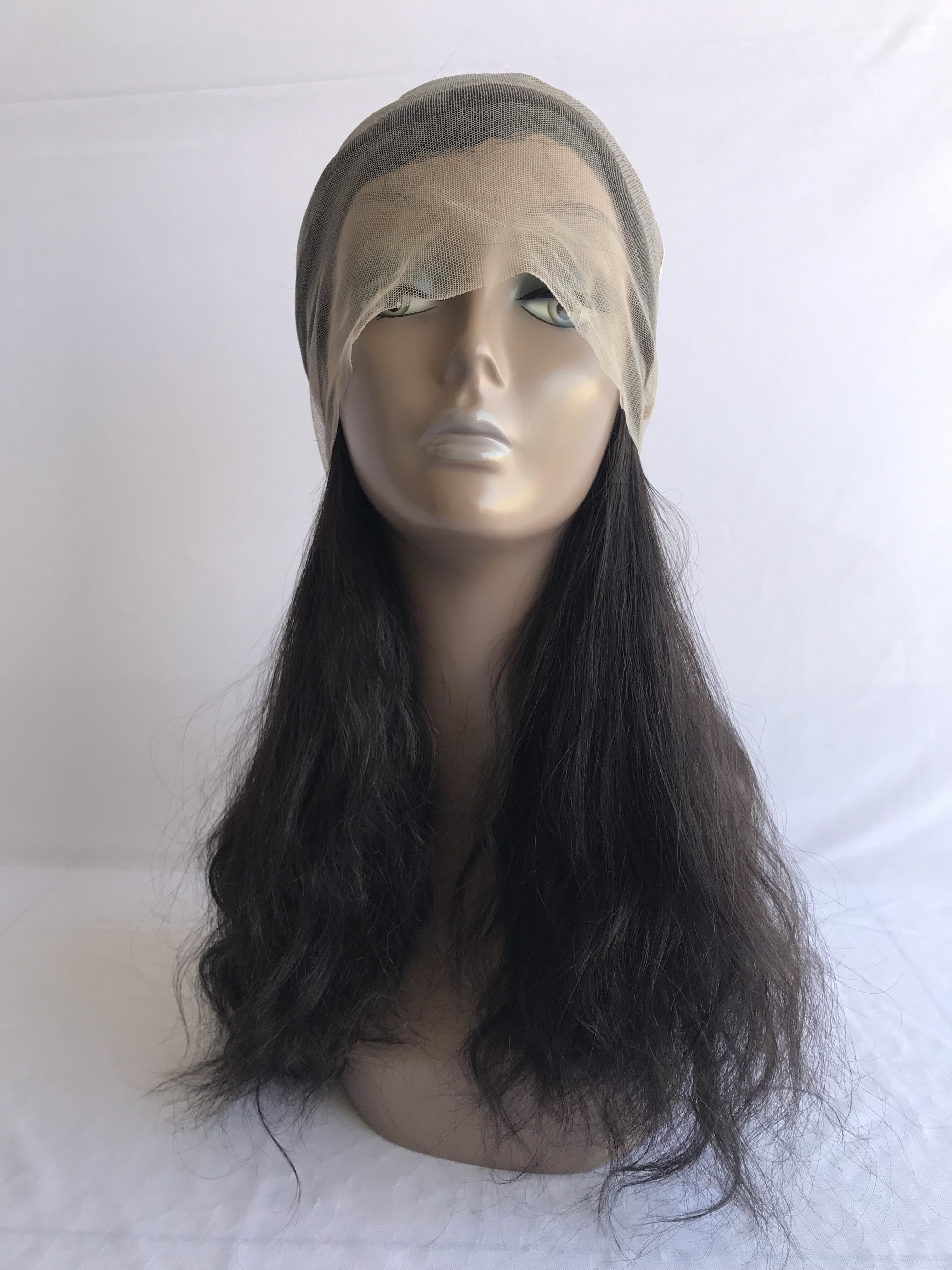 Top Premium Quality Wholesales Indian Vendor Raw Indian Temple Remy Virgin 18'' Natural Wave 360 Full Lace Wig With 180% Density