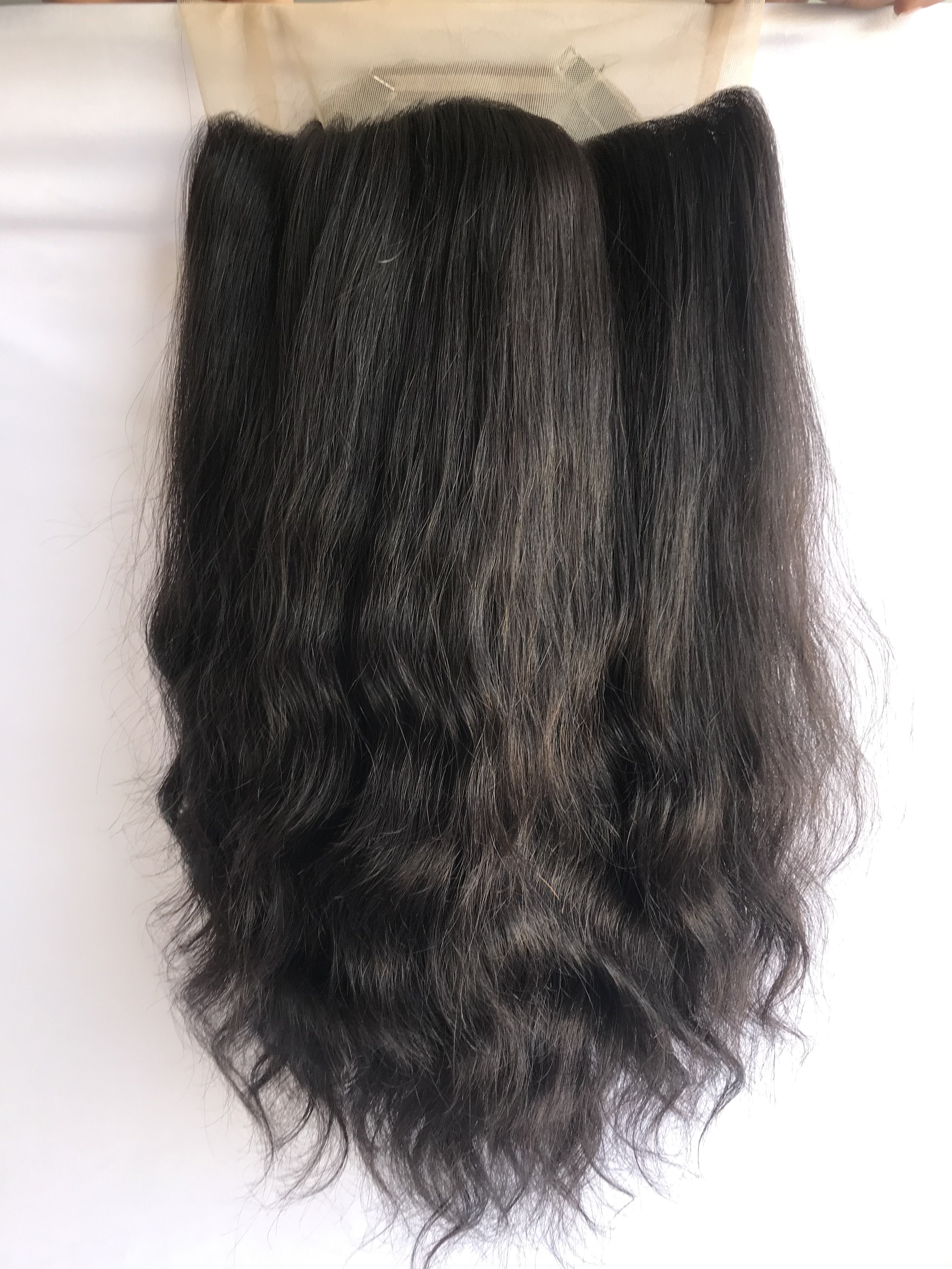 Top Premium Quality Wholesales Indian Vendor Raw Indian Temple Remy Virgin 18'' Natural Wave 360 Full Lace Wig With 180% Density