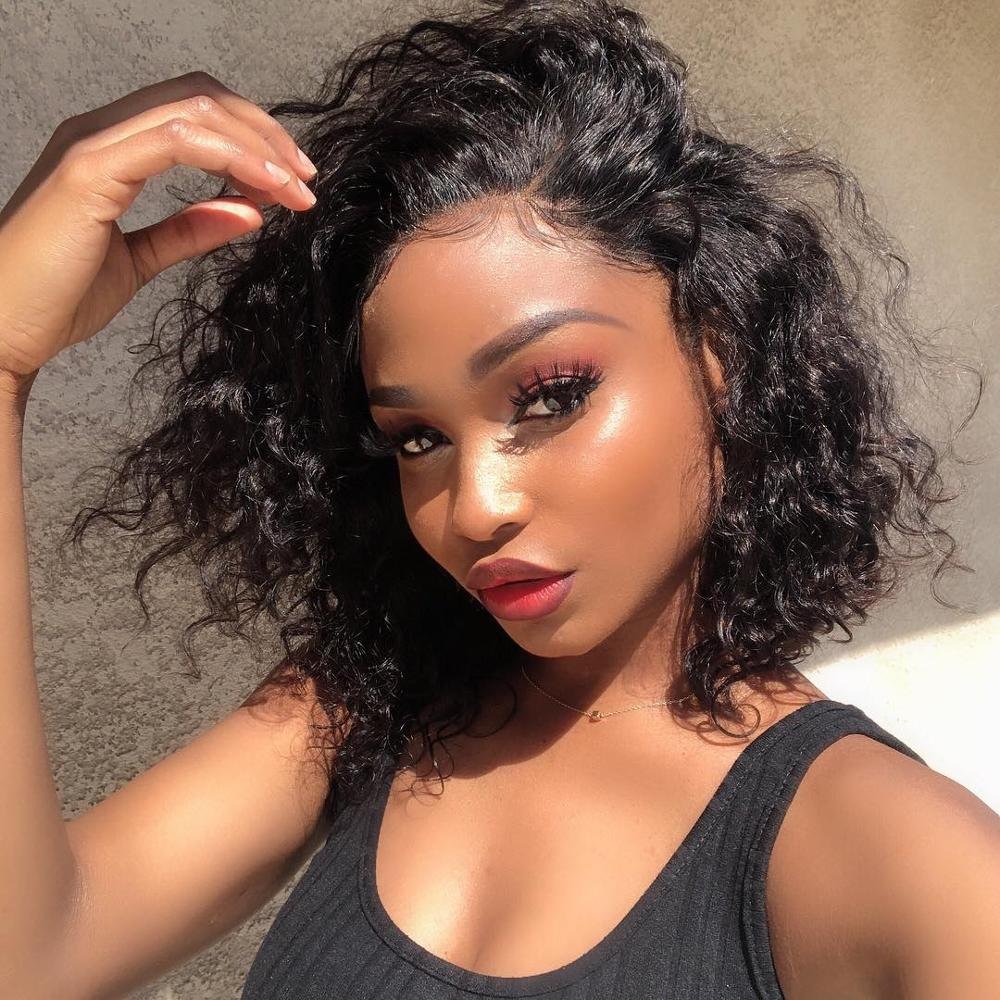 100% Peruvian Human Hair Wigs Front 4x4 Hd Lace Closure Short Bob Wig 180% Density Raw Veitnamese Full Lace Wigs Ready To Ship