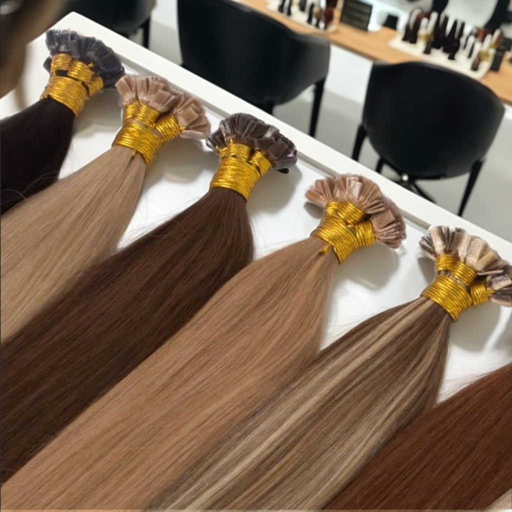 I tip 100% human hair extension I tip keratin Flat tip Thick End this is hair extensions Remy 100% Human Wholesale price