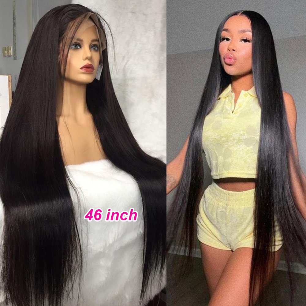 40 Inches 250 Density HD Lace Wig 13x6 Human Hair Wigs 13x4 Straight Glueless Natural Baby Hair PrePlucked For Women