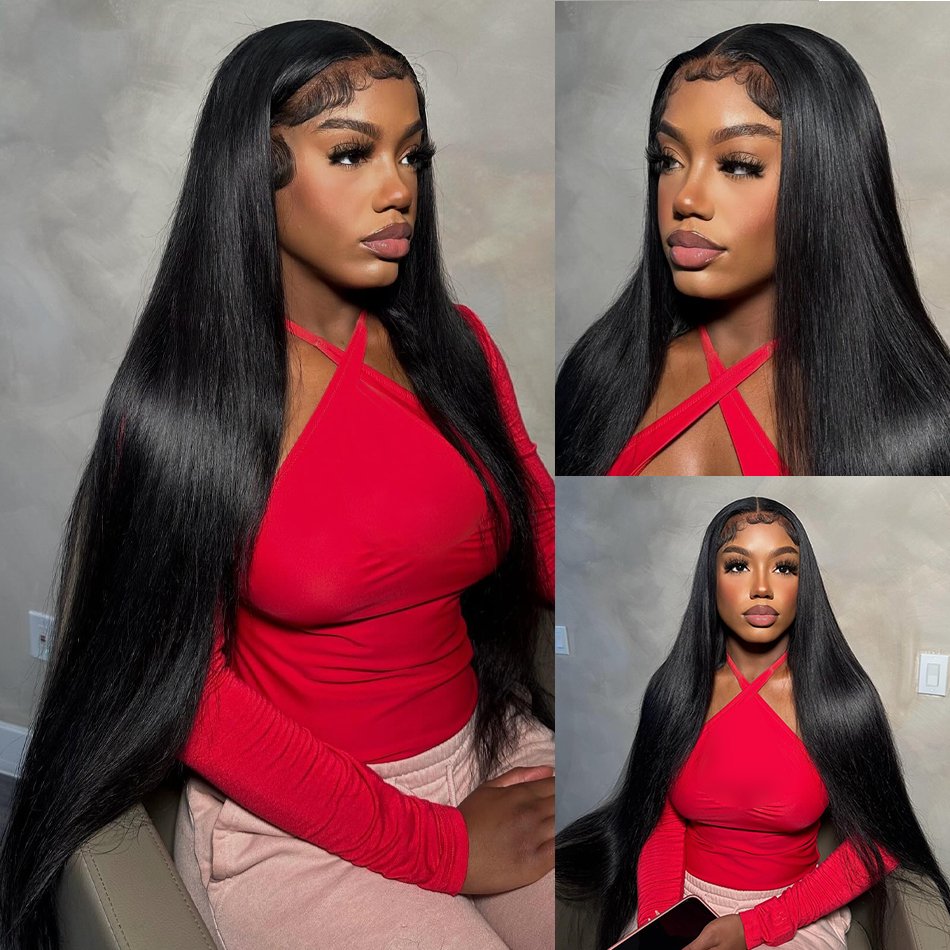 40 Inches 250 Density HD Lace Wig 13x6 Human Hair Wigs 13x4 Straight Glueless Natural Baby Hair PrePlucked For Women