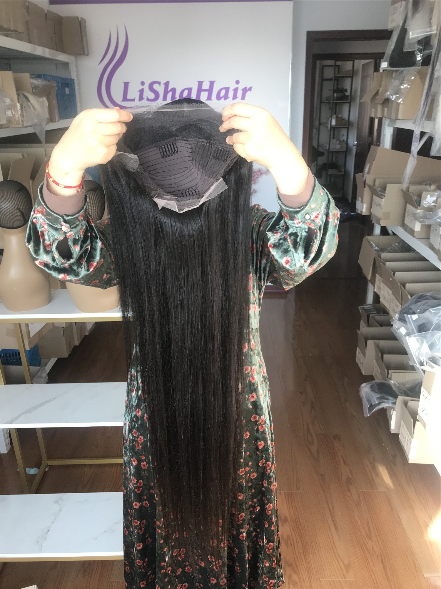 30 32 34 36 38inch long straight Indian virgin hair HD Lace Frontal wigs for Black Women 40inch wig in stock