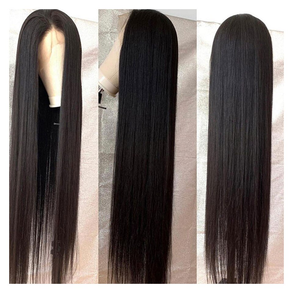 US Glueless Silky Straight Wigs Human Hair Lace Front 100% Unprocessed Virgin Raw Hair Wigs HD Lace Front Wig For US Black Women