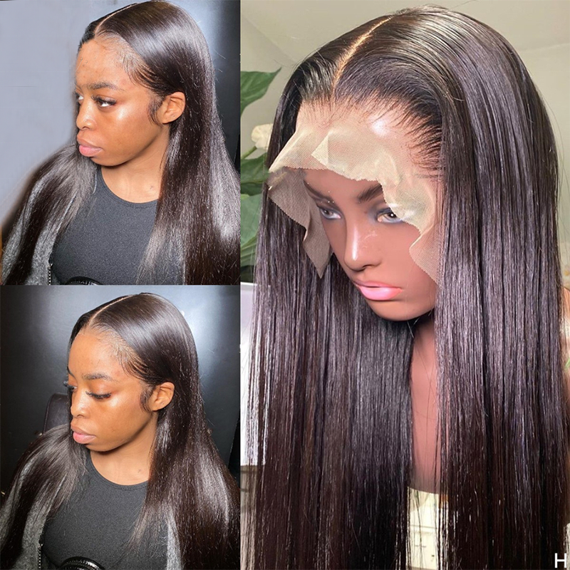 Wholesale Bone Straight Brazilian Human Hair Lace Front Wig Remy HD lace Wigs Natural Human Hair Wigs for Black Women Vendor
