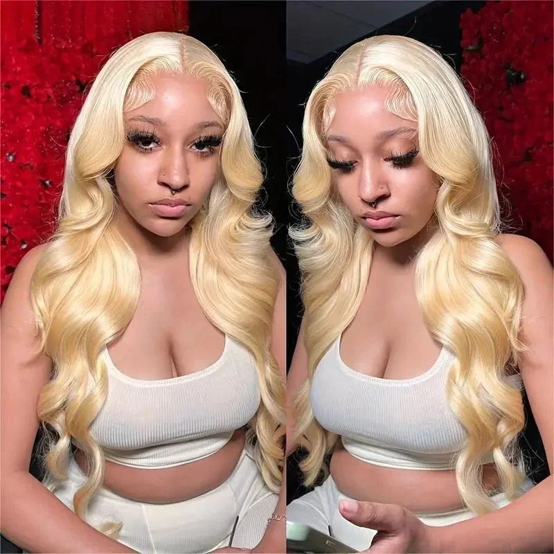 Wholesale Cheap Blonde Lace Front Wig 180% Density 613 Transparent 13x4 Lace Frontal Wigs Body Wave Brazilian Human Hair Wig