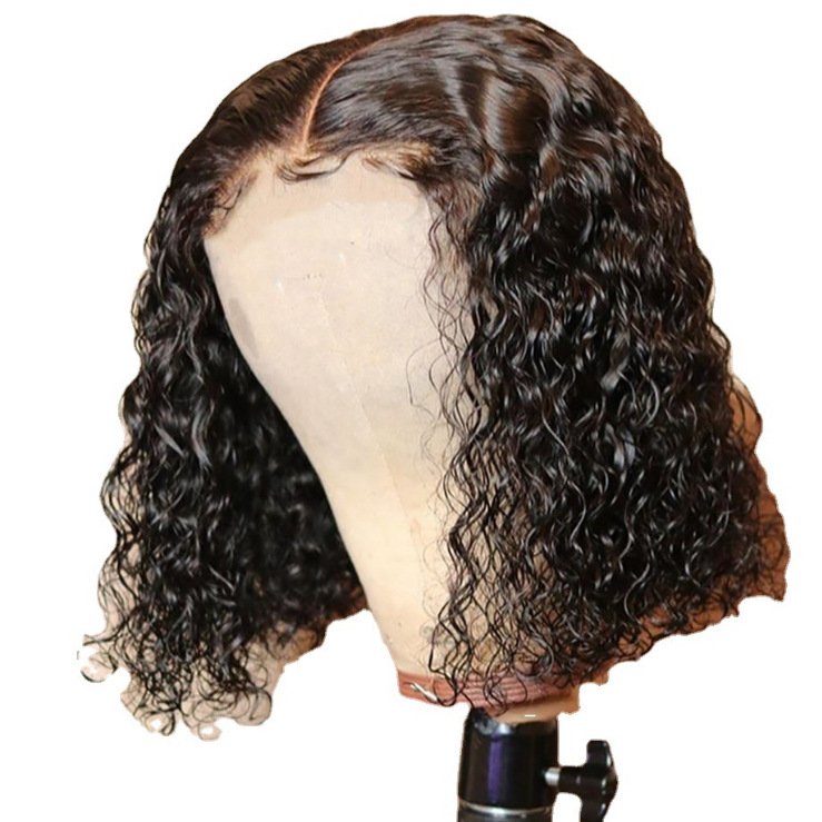 Brazilian Deep Wave Bob Wig HD Lace Front Synthetic Hair Afro Wave Curly Chemical Fiber Hair Extensions With Baby Hair