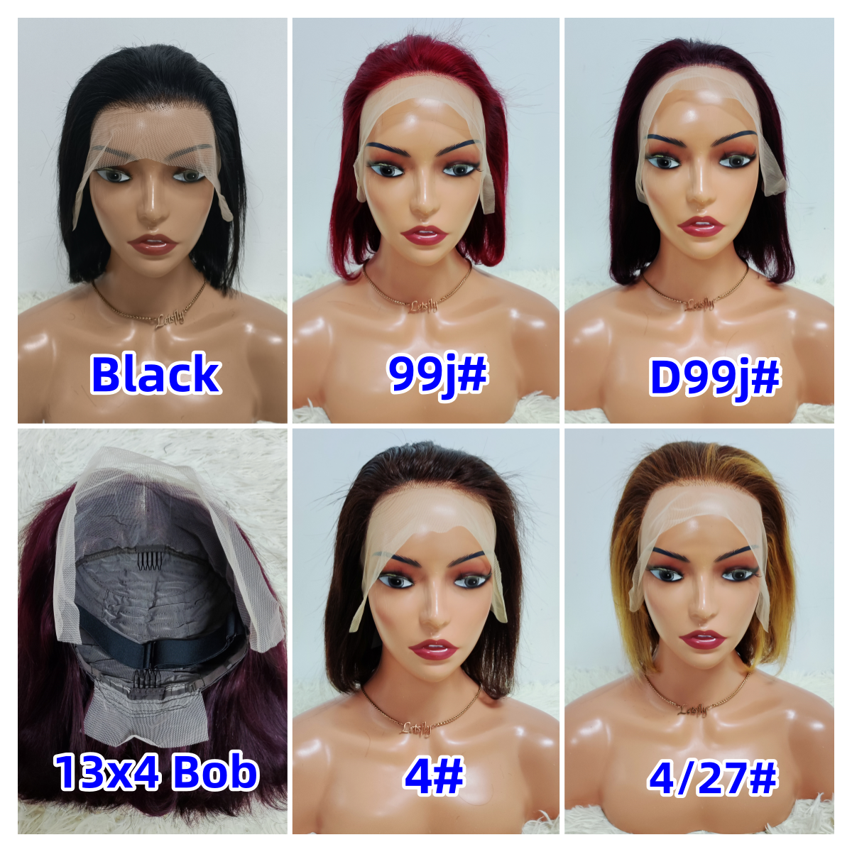 Letsfly Promotion 15$ 13x4 Lace Frontal Wigs Colored Bob Wigs 100% Human Hair 10inch Brazilian Remy Hair Wigs For Black Woman