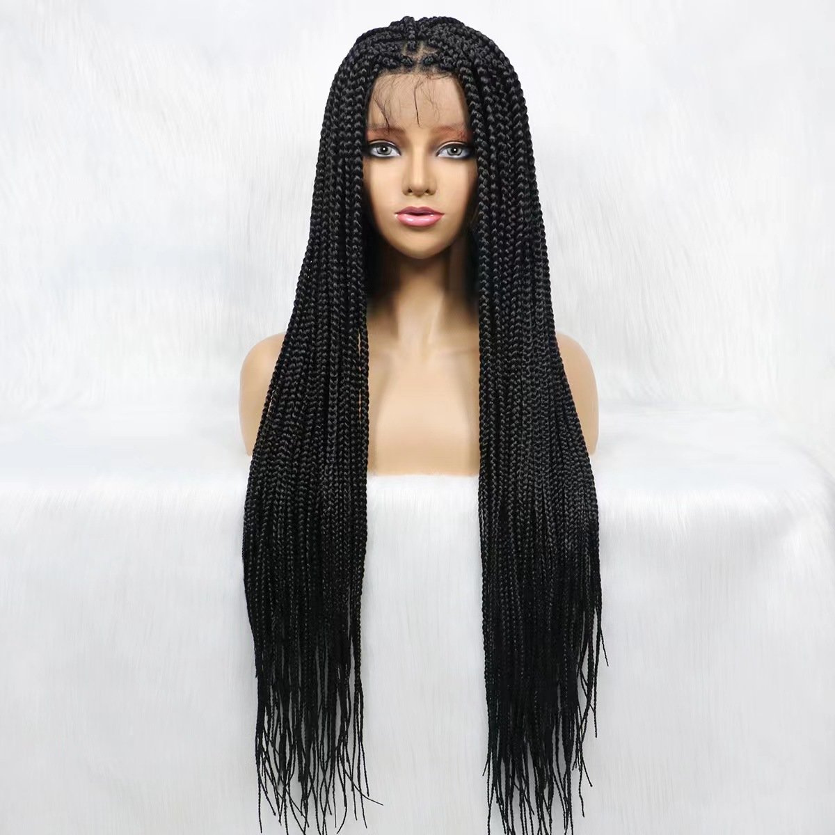 high quality synthetic human hair wigs 360 full lace braid wigs wholesale