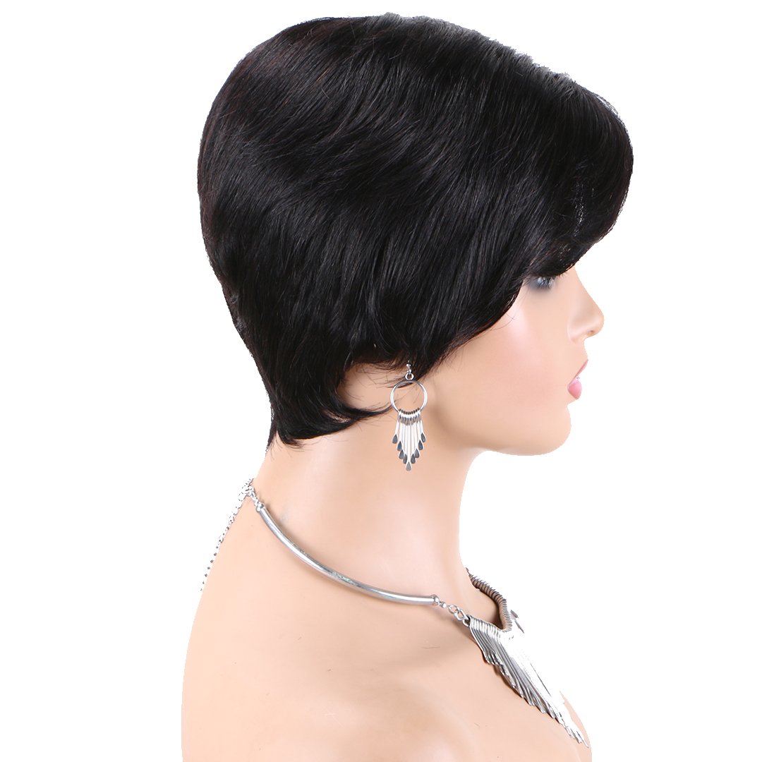 Wholesale new design for summer short pixie curl remy human hair wig perruque pixie cut hd lace front wigs for black women