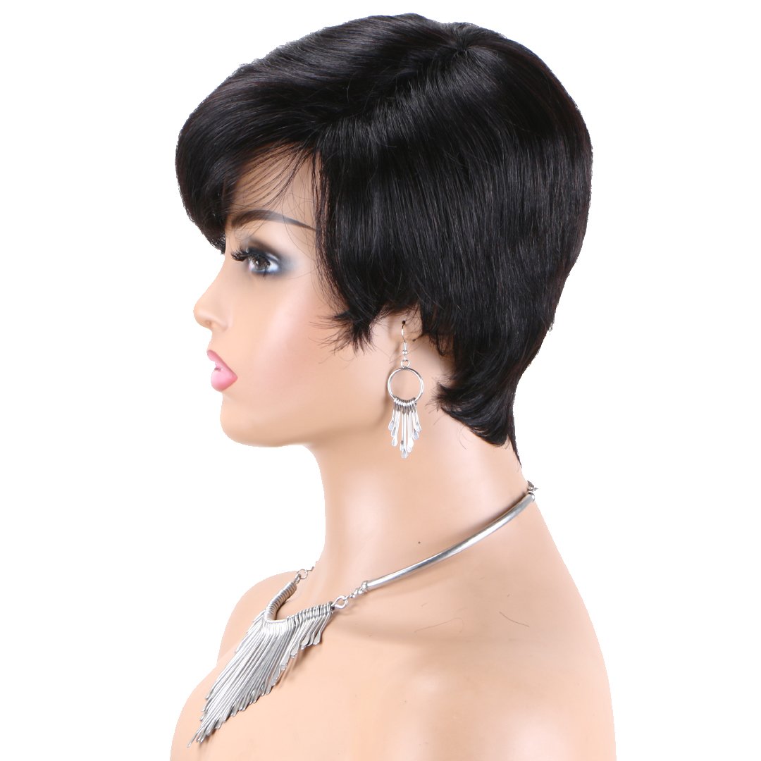 Wholesale new design for summer short pixie curl remy human hair wig perruque pixie cut hd lace front wigs for black women