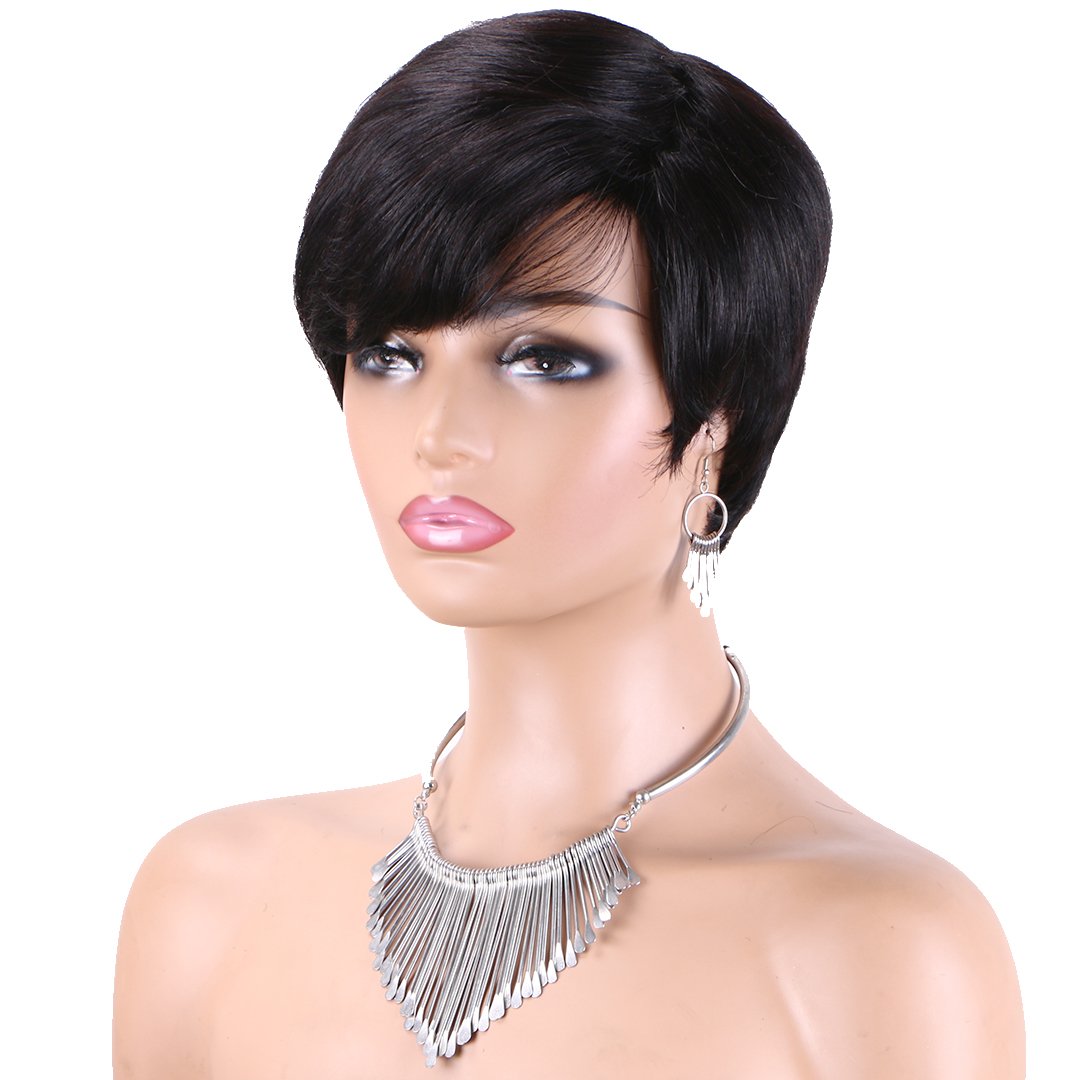Wholesale new design for summer short pixie curl remy human hair wig perruque pixie cut hd lace front wigs for black women