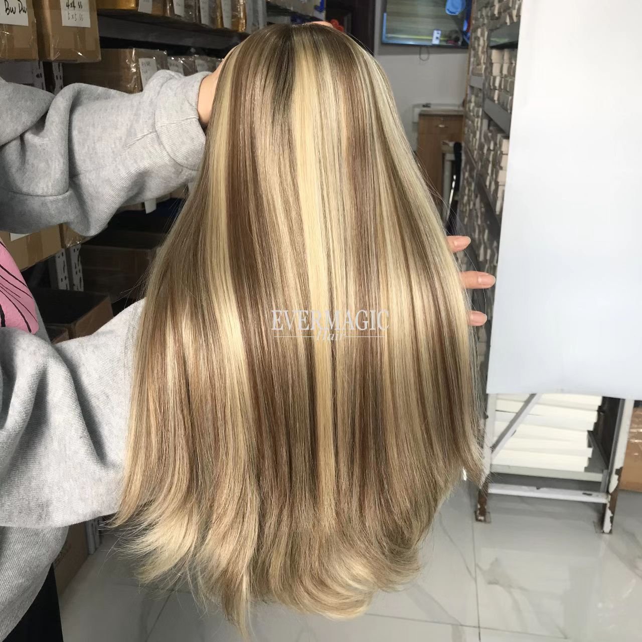 Balayage Luxury 8C60# Jewish Best Quality Wig Stock Short Layers Silk Top Scalp Human Virgin Hair Wig Hot-selling Full End