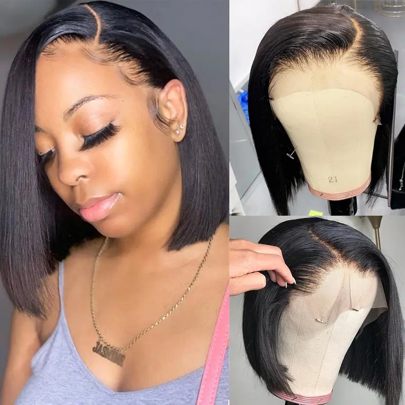 Wholesale Wigs 100% Human Hair Vendors 13*4 Bob Wigs Human Hair Lace Front Raw Virgin Short Bob Wigs Hair For Black Women