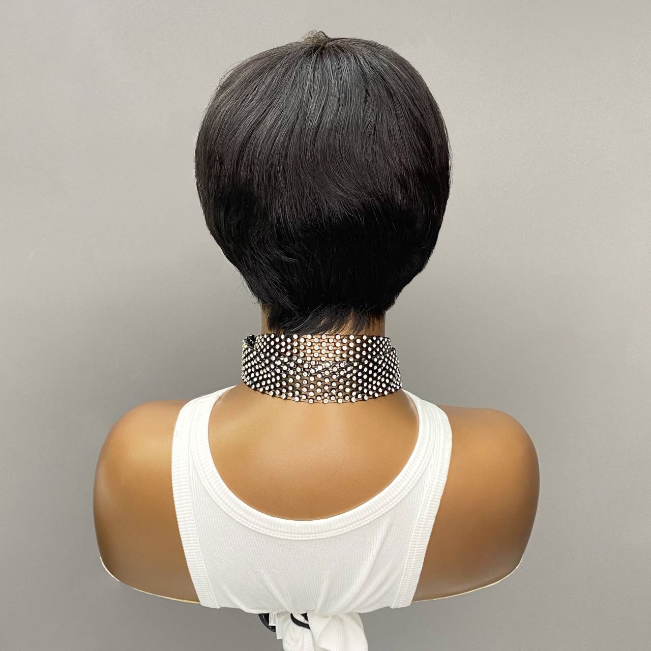 Short Pixie Curly Brazilian Virgin Human Hair Wigs With Bangs Short Wig Full Made Machine Wig None Lace