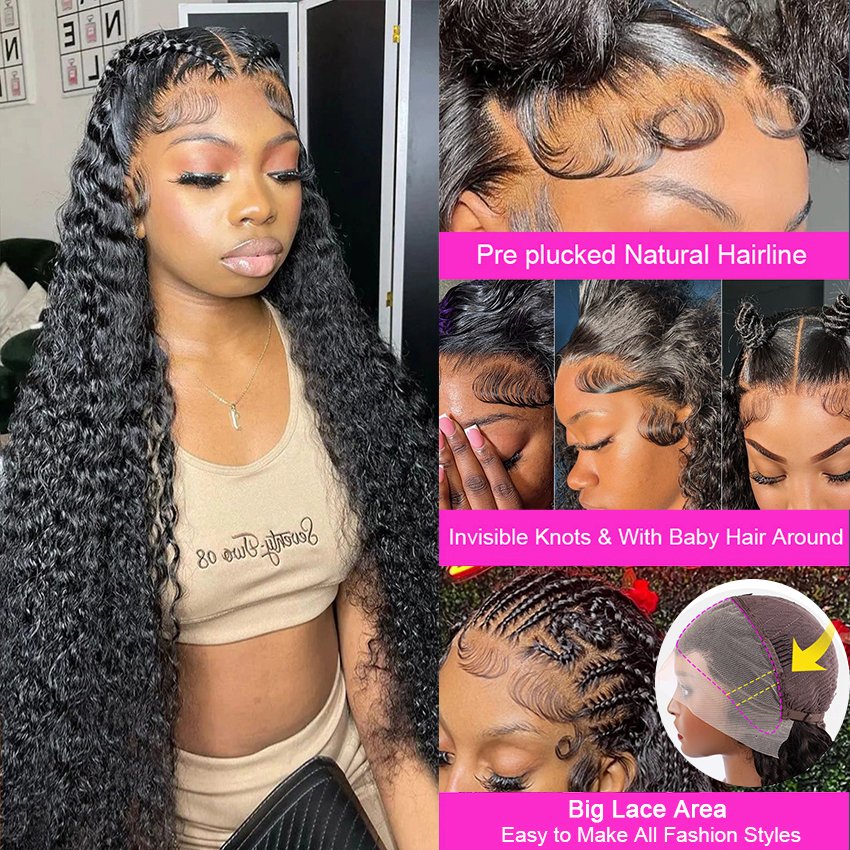 Wholesale Wigs 100Human Hair Vendors Cabello Humano Deep Wave HD Lace Frontal Wig Human Hair 200 Density