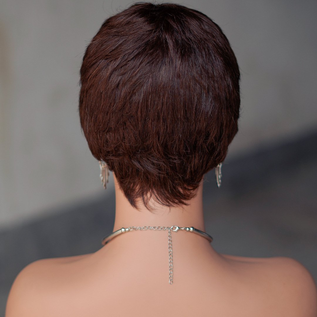 New Short Pixie Cut Human Hair Wigs Short Bob Wigs for Black Womens Machine Made Natural Color Cheap Glueless Wigs Human Hair