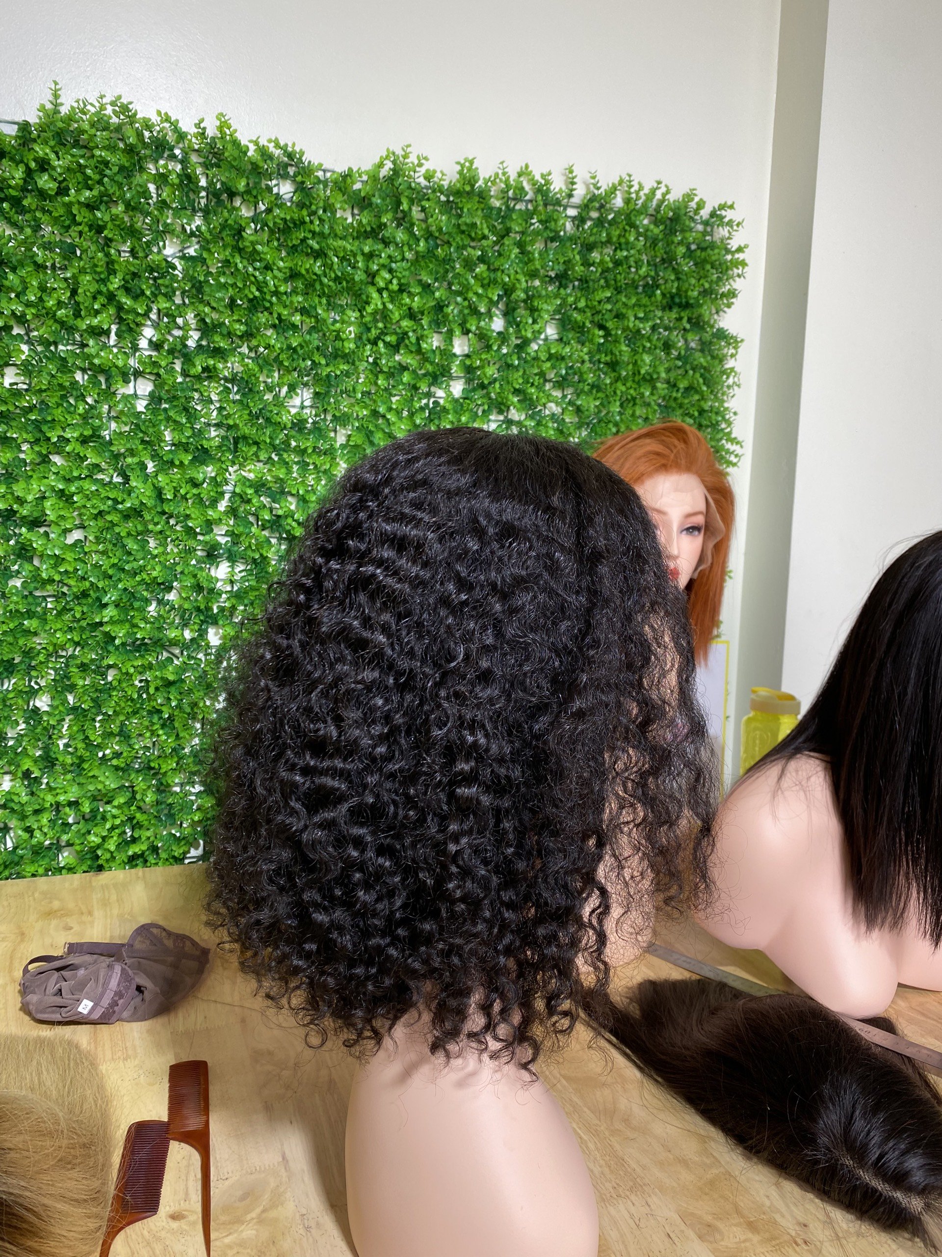 Super Double Drawn Hair Deep Wave Curly half wig HD Lace Front Hair Wigs Vietnamese Virgin Human Hair Wigs