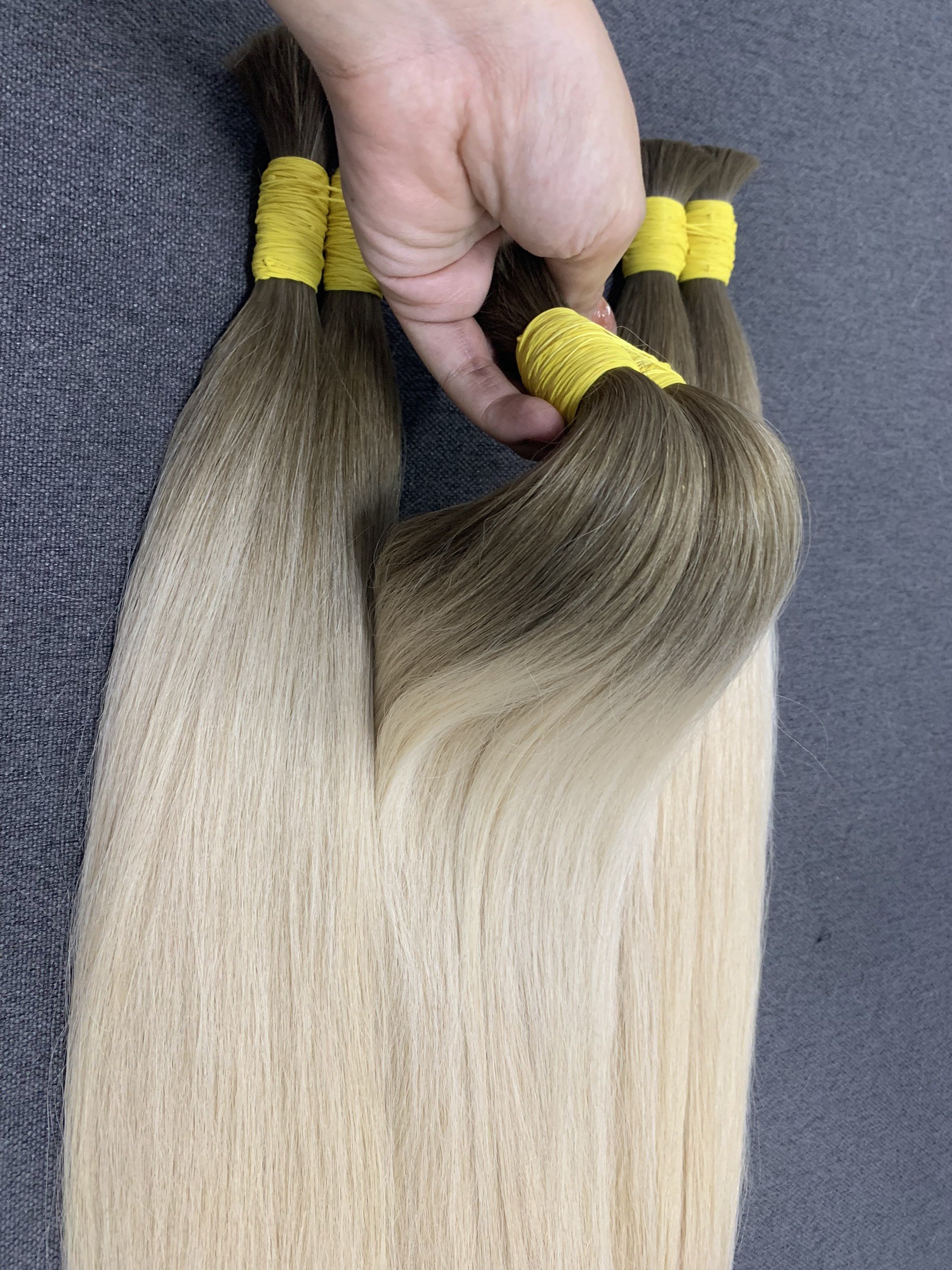Whosale Vietnamese Human Hair Double Drawn Hand Tied Weft Ombre Virgin Hair Extension genius weft