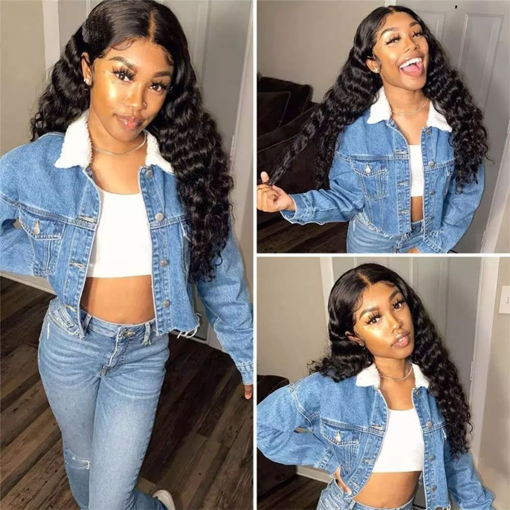 Deep Wave Hd Lace Frontal Wig Raw Indian Virgin Human Hair Transparent Lace Front Wig For Black Women Full Lace Human Hair Wigs