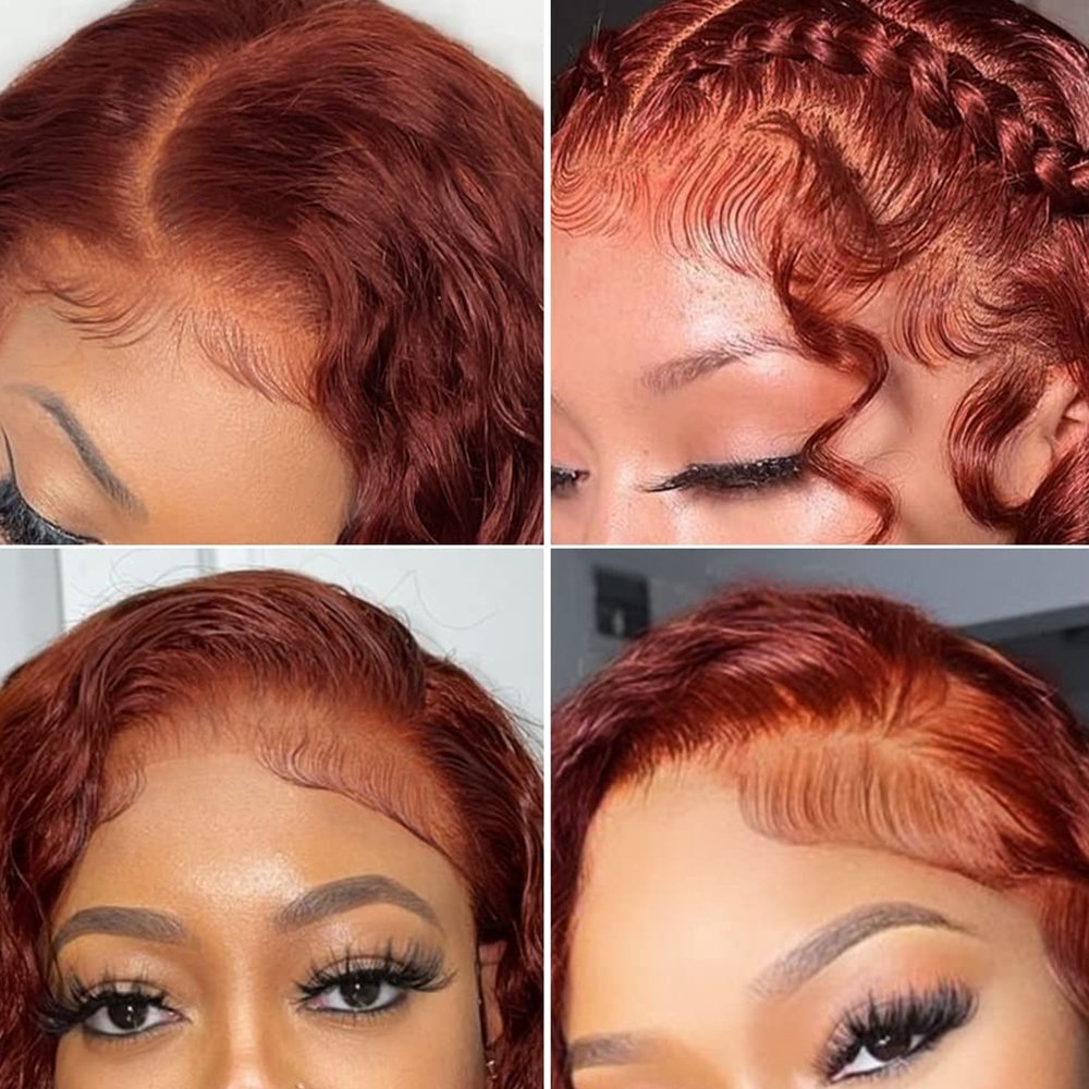 Brunette Auburn Copper Reddish Brown Body Wave Lace Human Hair Wig HD 13x6 Lace Frontal Wig Glueless Human Hair Wig Pre Plucked