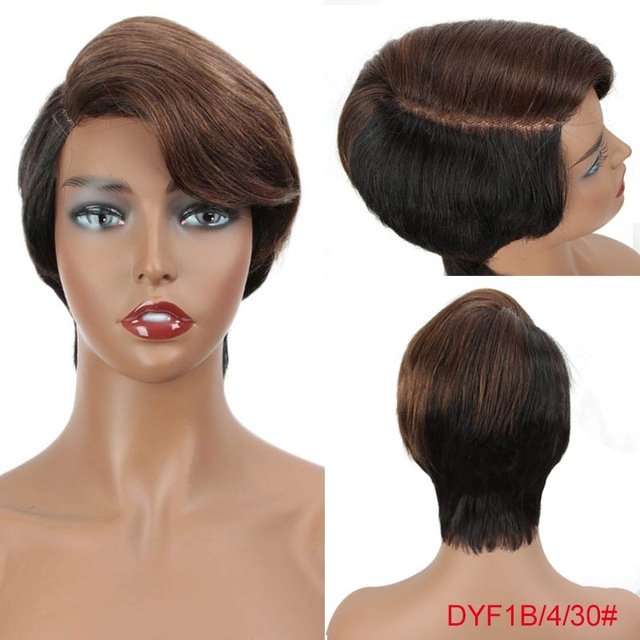 NOBLE Hot Selling Short 100% Virgin Human Hair Wigs Pixie Cut Lace Front Wig Remy Brazilian Hair Wigs For Black Women