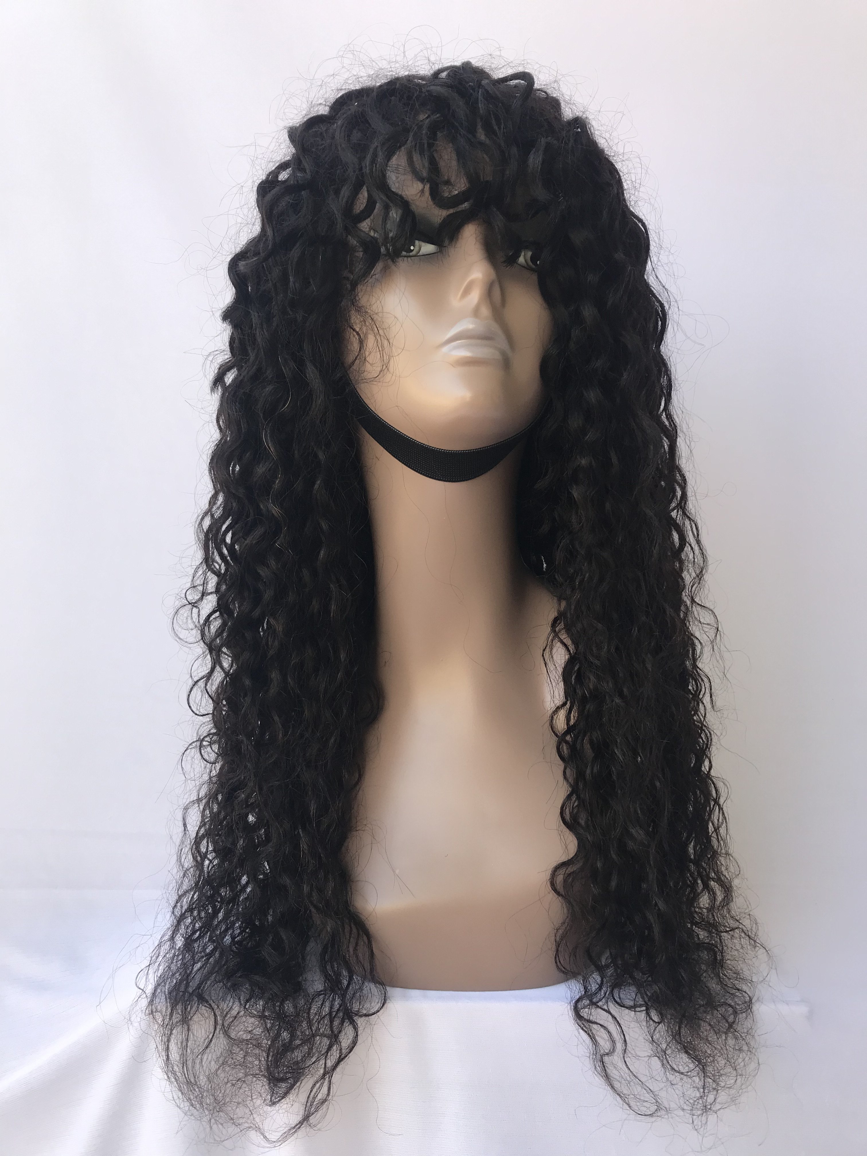 Quality Cambodian Indian Temple Virgin 24'' Natural Curly Bob Wig With Bang's Cuticle Aligned With 250% Density Indian Supplier