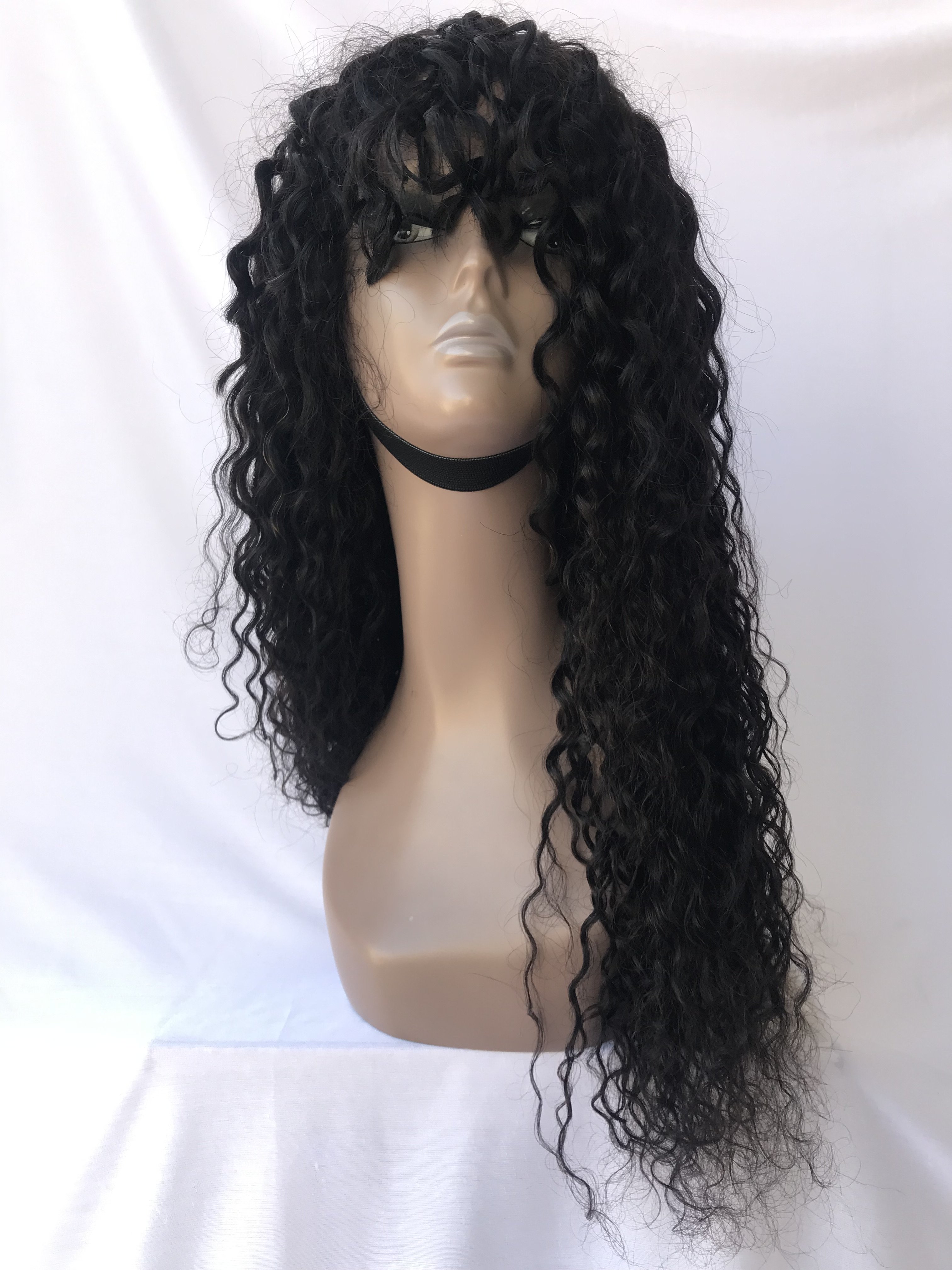 Quality Cambodian Indian Temple Virgin 24'' Natural Curly Bob Wig With Bang's Cuticle Aligned With 250% Density Indian Supplier