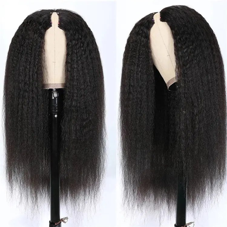 Best Quality Wholesale Price Machine Made Wig V Part Human Hair Wigs 100% Raw hair Wigs