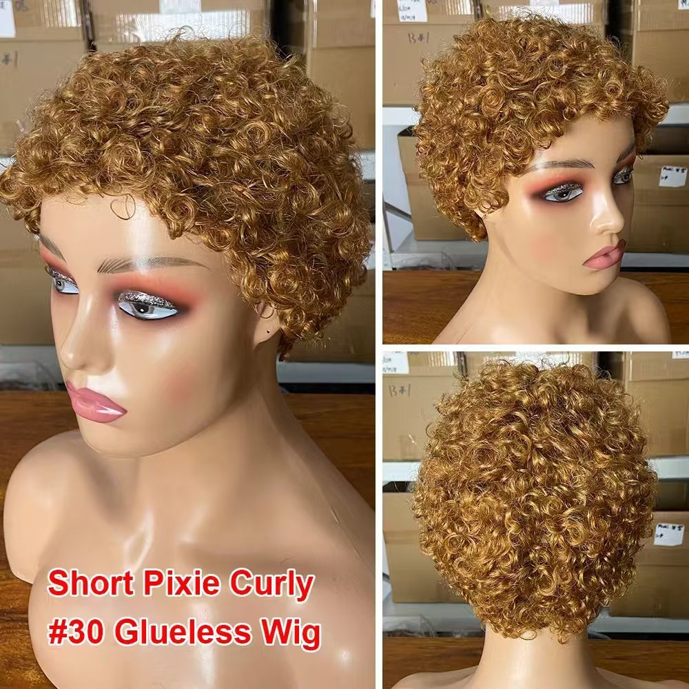 Wholesale Popular Hairstyle Curly Wig Vendor Full Machine Made Human Hair Wig Virgin Brazilian Human Hair Wigs For Black Women
