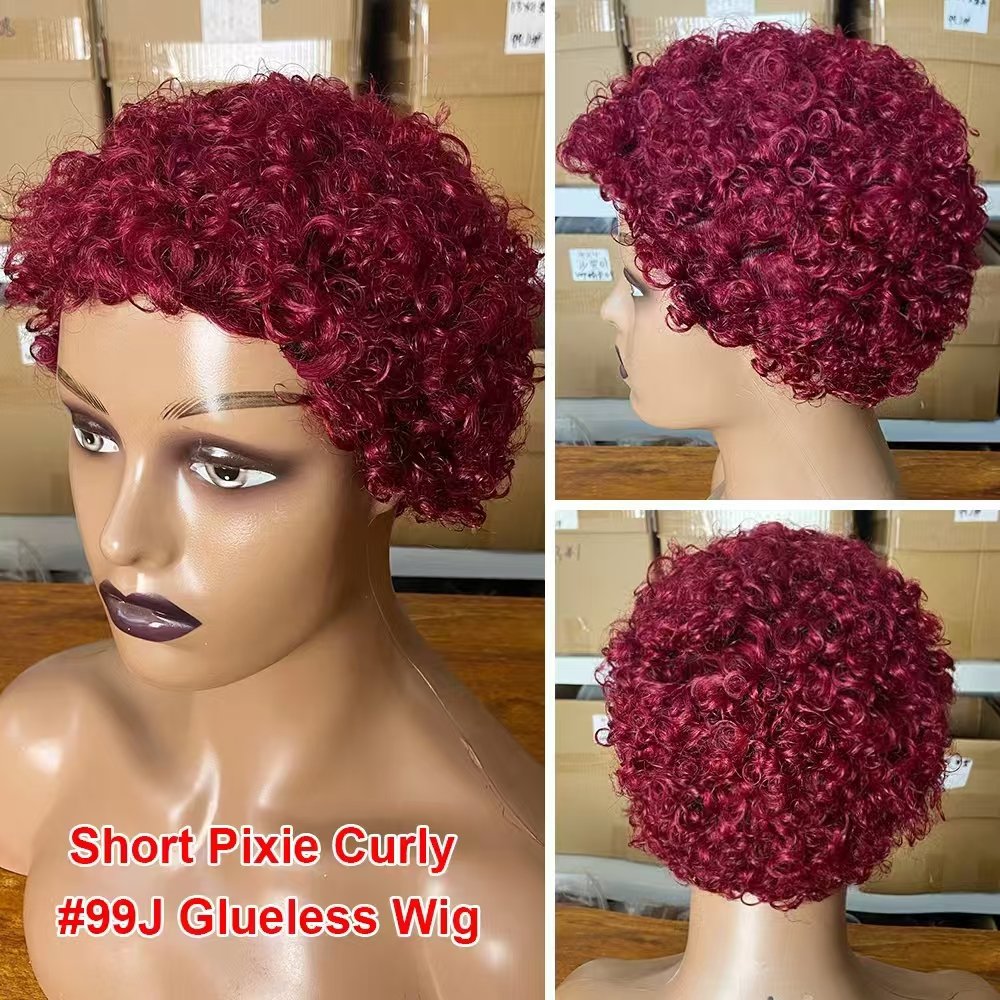 Wholesale Popular Hairstyle Curly Wig Vendor Full Machine Made Human Hair Wig Virgin Brazilian Human Hair Wigs For Black Women