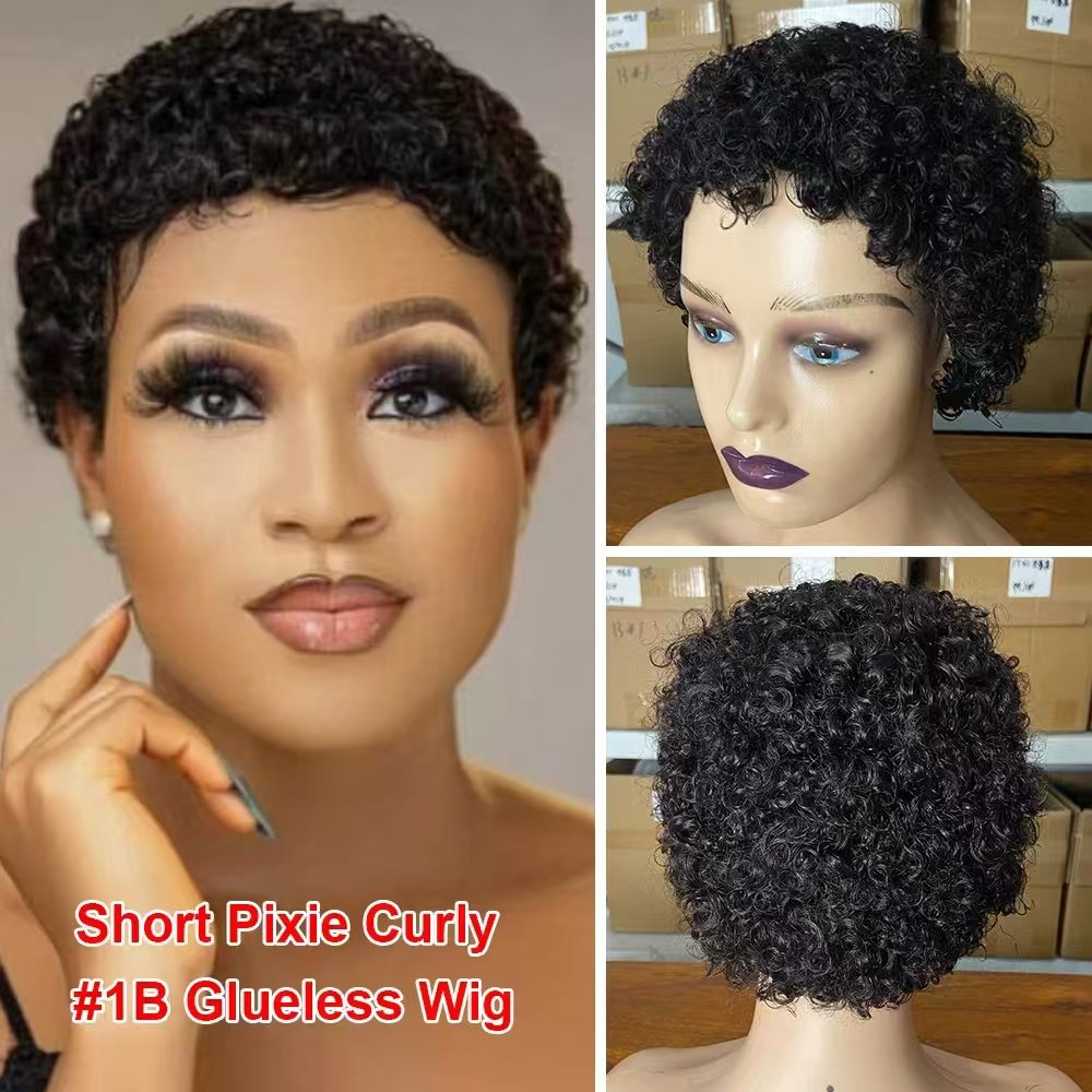 Wholesale Popular Hairstyle Curly Wig Vendor Full Machine Made Human Hair Wig Virgin Brazilian Human Hair Wigs For Black Women