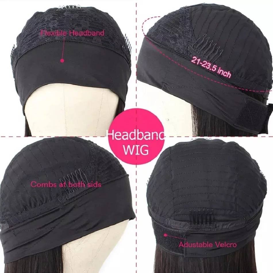 Brazilian Human Hair Wigs Kinky Straight Headband Wig Wholesale Virgin Human Hair Vendors Raw Natural Hair Wig