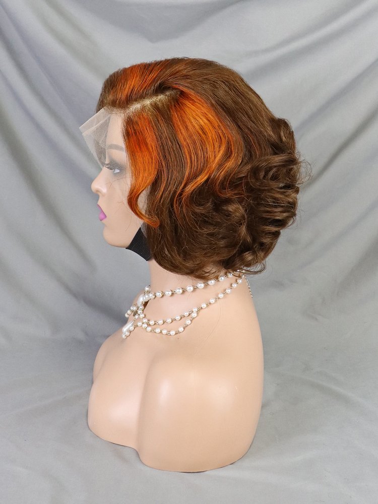 Cheap pixie cut human hair wigs glueless lace frontal short bob wigs wholesale indian virgin remy pixie wigs for black women