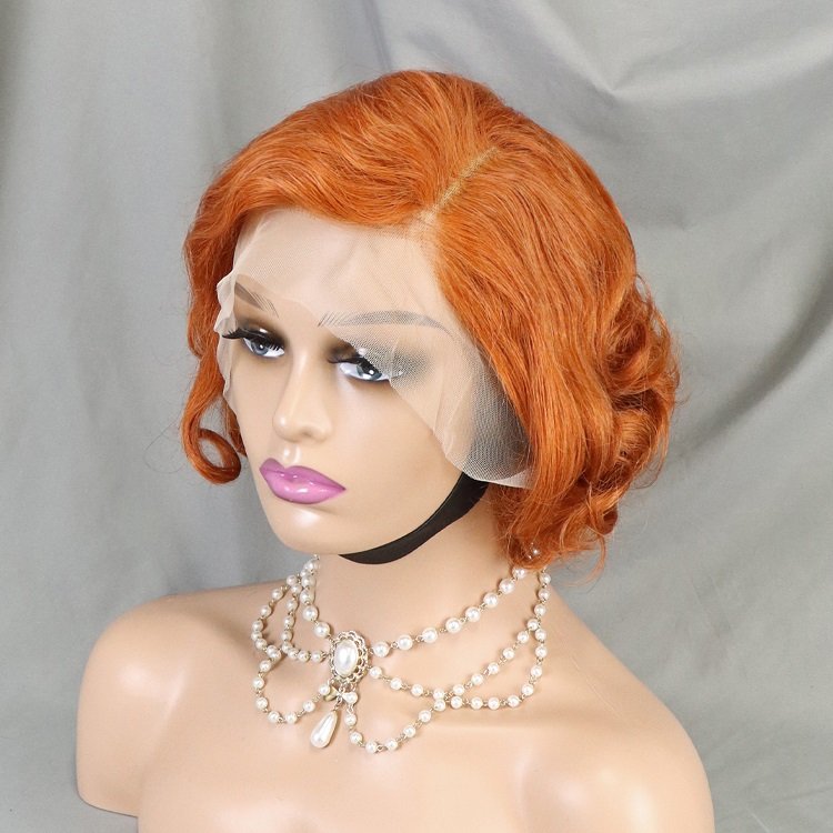 Cheap pixie cut human hair wigs glueless lace frontal short bob wigs wholesale indian virgin remy pixie wigs for black women